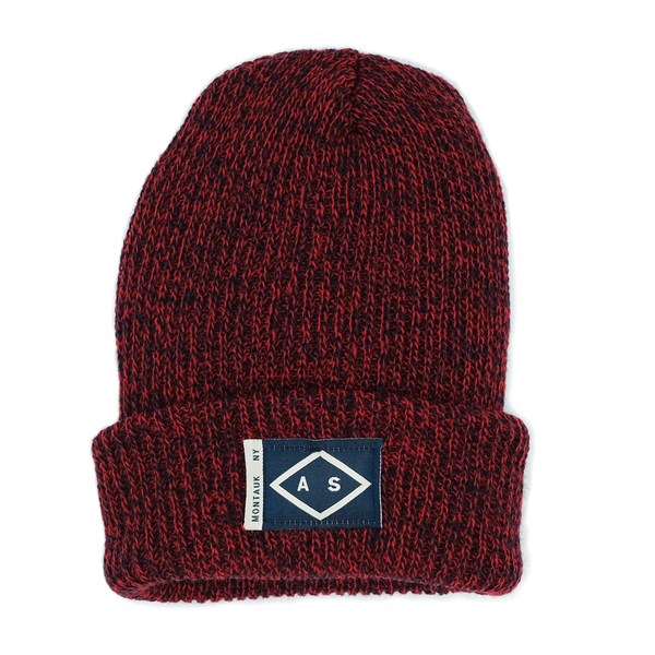 HARBOR BEANIE - Red and Navy Marl