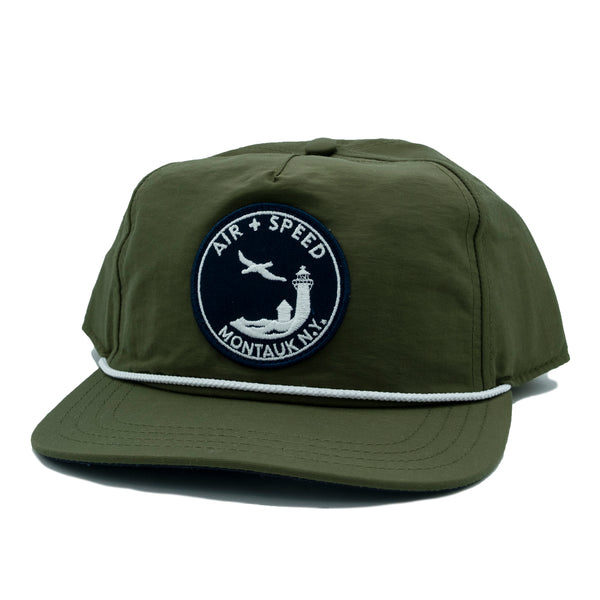 GULL PATCH NYLON SNAPBACK HAT - Olive