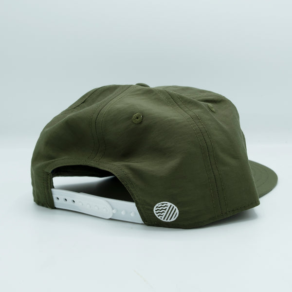 GULL PATCH NYLON SNAPBACK HAT - Olive