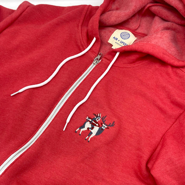 NATIVE FULL ZIP HOODIE - Heather Red