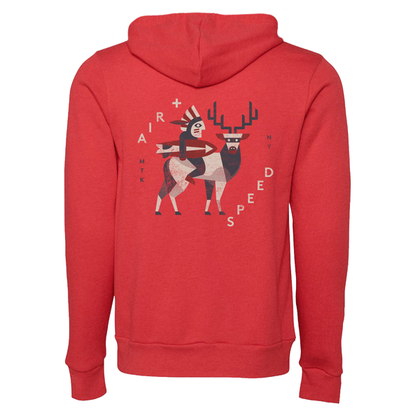 NATIVE FULL ZIP HOODIE - Heather Red