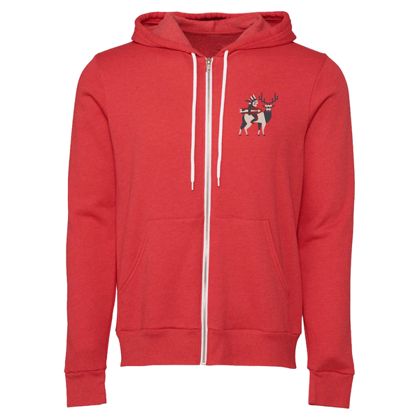 NATIVE FULL ZIP HOODIE - Heather Red