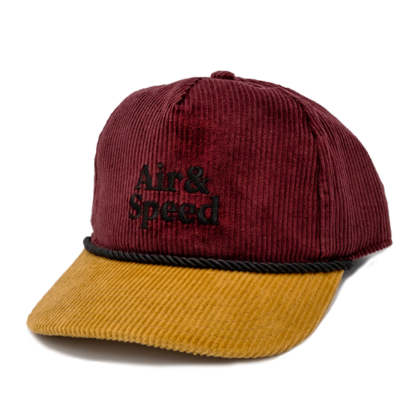 SIMPLE TIMES CORDUROY HAT - Maroon & Bronze