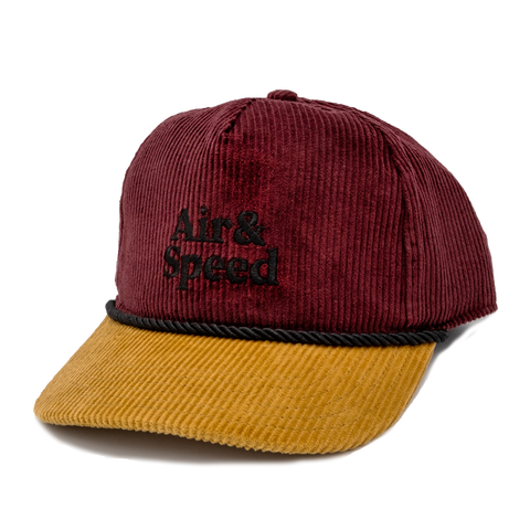 SIMPLE TIMES CORDUROY HAT - Maroon & Bronze – Air + Speed