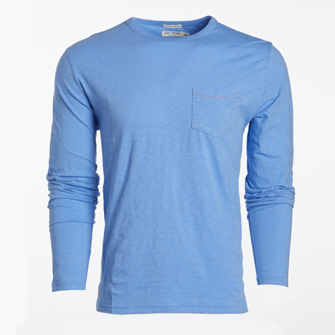 BREEZE LONG SLEEVE POCKET T-SHIRT - Riviera Blue – Air + 